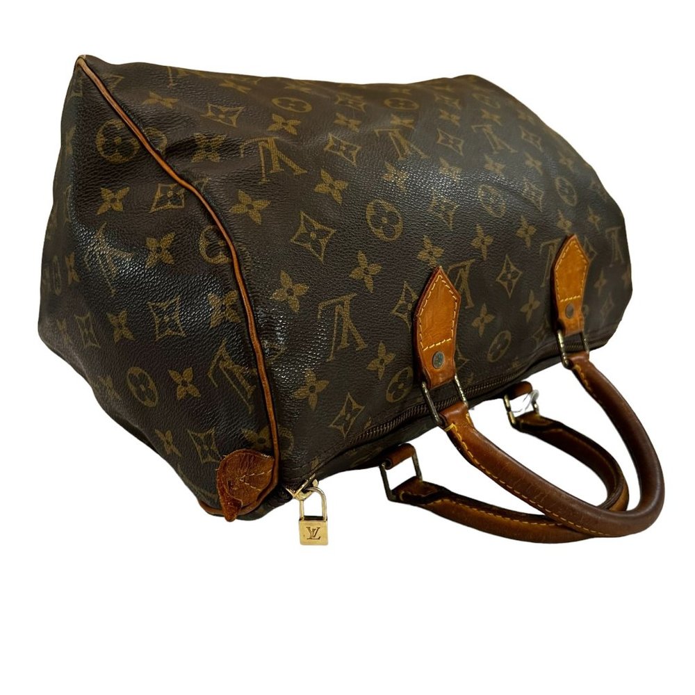 Authentic Louis Vuitton Satchel Bag Speedy 30 Monogram Used LV Handbag Vintage - Picture 4 of 14